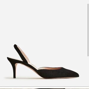 J crew Colette slingback pumps black suede